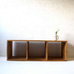 3段ボックス 100cm TVボード ベンチ パイン材 ベンチ収納 ダーク