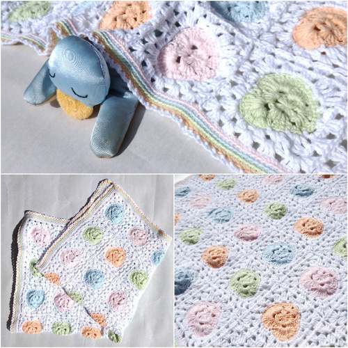 【送料無料】パステルハートのコットンおくるみ 送料無料】パステルハートのコットンおくるみ