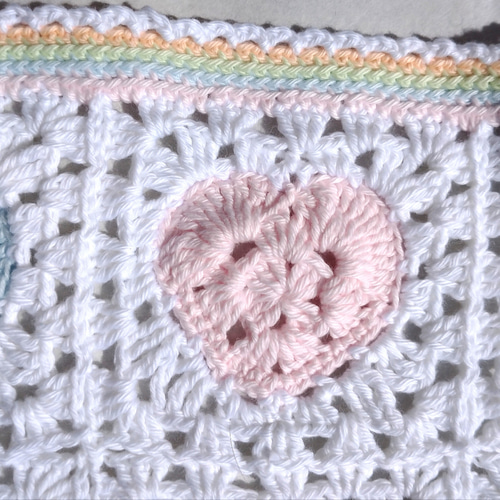 送料無料】パステルハートのコットンおくるみ