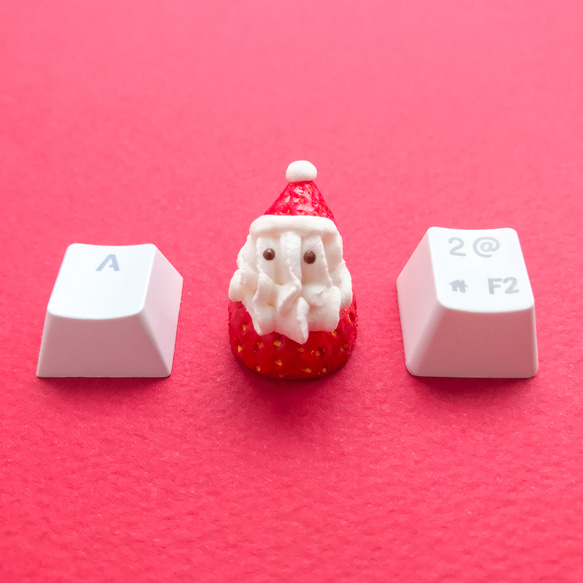 【いちごサンタ】キーキャップ  (メカニカルキーボード, Cherry MX軸)【クリスマス限定】 8枚目の画像