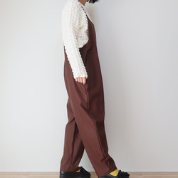 時尚感⤴︎❣️ 100%純棉下身修身背帶褲（均碼/棕色） 第5張的照片