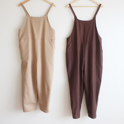 時尚感⤴︎❣️ 100%純棉下身修身背帶褲（均碼/棕色） 第11張的照片