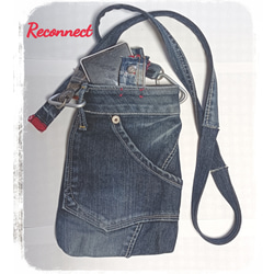 デニムリメイクスマホショルダー スマホポシェット・スマホポーチ
