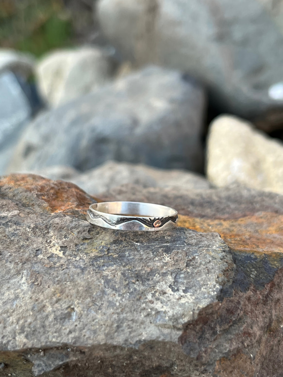 マウンテンリング 山リング シルバー925 16号 一点物 指輪・リング