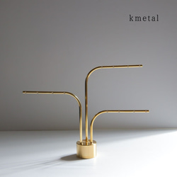 ピアススタンド アクセサリースタンド ディスプレイ 真鍮 シンプル 高級 おしゃれ かわいい【R型L 3本】kmetal 1枚目の画像