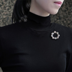巴洛克珍珠（淡水珍珠）圓形胸針~Watayuki 第2張的照片
