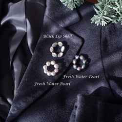 バロックパール（淡水真珠）のサークルブローチ　～綿雪 5枚目の画像