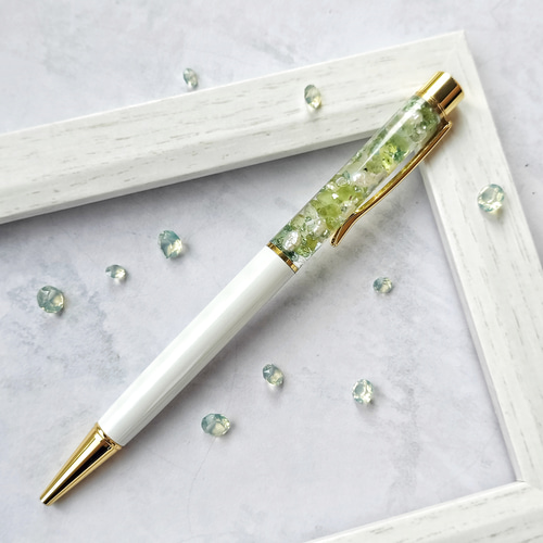 人気♪再販「緑の朝露」 淡水パール プレナイト 8月誕生石ペリドット