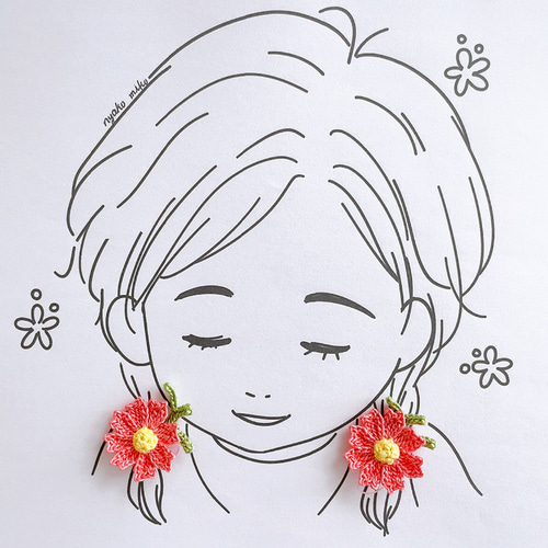 コスモスヘアゴム 2個 からまないゴムS 雑貨・その他 ＊bon＊fleurs