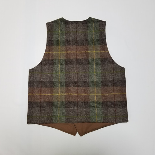 【一点物】ハリスツイード パッチワークベスト XLサイズ[OT0003] 一点物】ハリスツイード パッチワークベスト XLサイズ[OT0003