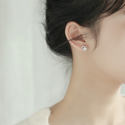 ピアス レディース シルバー925 金属アレルギー対応 小さめ ハート 透かし CZダイヤモンド 仕事 プレゼント 2枚目の画像