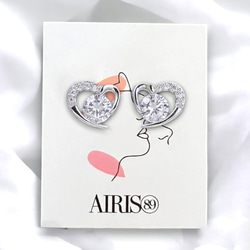 ピアス レディース シルバー925 金属アレルギー対応 小さめ ハート 透かし CZダイヤモンド 仕事 プレゼント 5枚目の画像