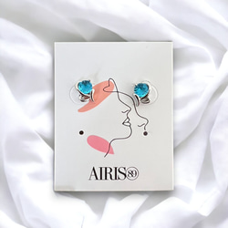 ピアス レディース 金属アレルギー対応 小さめ シルバー925 キュービックジルコニア ブルー ハート 仕事 プレゼント 2枚目の画像