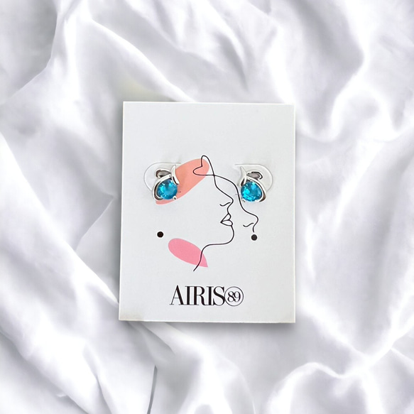 ピアス レディース 金属アレルギー対応 小さめ シルバー925 キュービックジルコニア ブルー ハート 仕事 プレゼント 3枚目の画像