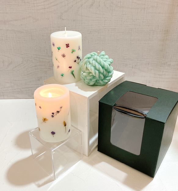 Botanical candle & Ball of yarn【2点セット】送料無料 6枚目の画像