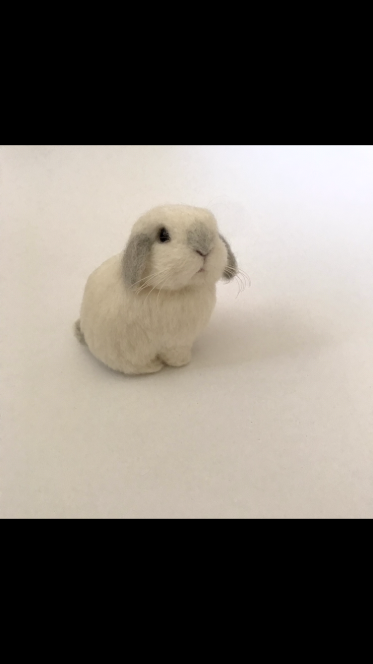 羊毛フェルト　作家様作品　うさぎ　ぬいぐるみ　ロップイヤー
