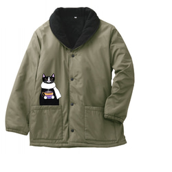 ジャケット ねこ様 ネコ柄 メンズ 冬用あったかアウタージャケット【SSサイズ