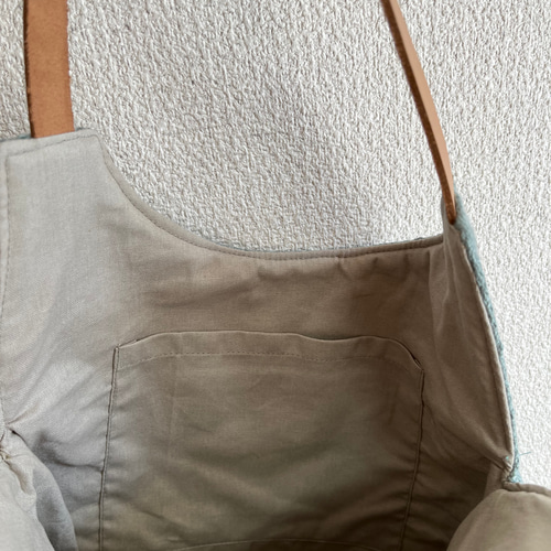 ☆ミナペルホネンハンドメイド♡バケツバッグブラウン系 訳あり