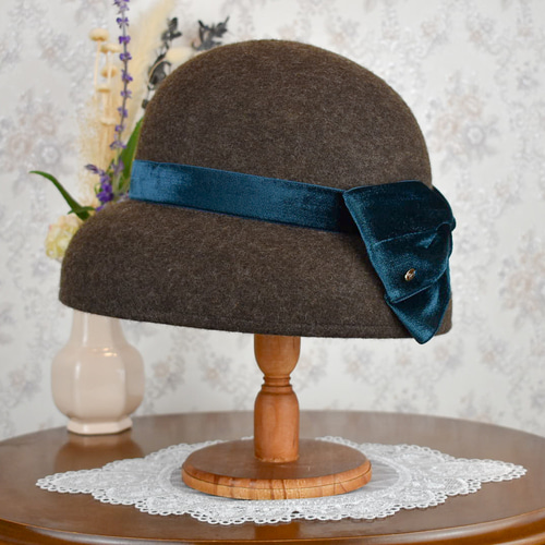 □受注制作□箱庭のミュゲクロシェ~orion~ レトロ 冬帽子 ウール