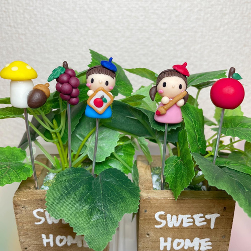 ハンドメイド ガーデンピック 多肉植物 ガーデニング雑貨