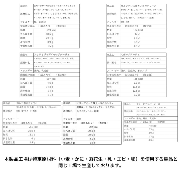 コンフィ 食べ比べセット  　フレンチ惣菜 フランス料理 2人前相当 冷凍便 記念日 ギフト 8枚目の画像