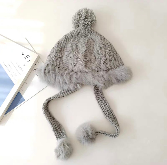 ニットハット、ニット帽子、冬帽子、贈り物、防寒対策、暖かい帽子 1枚目の画像