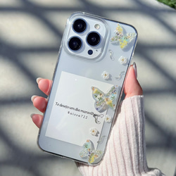 dry flower butterfly case　　　　　　　　クリアケース　フラワーケース　iPhone全機種対応 3枚目の画像