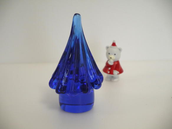 【早割】ガラスのブルーのクリスマスツリー 1枚目の画像