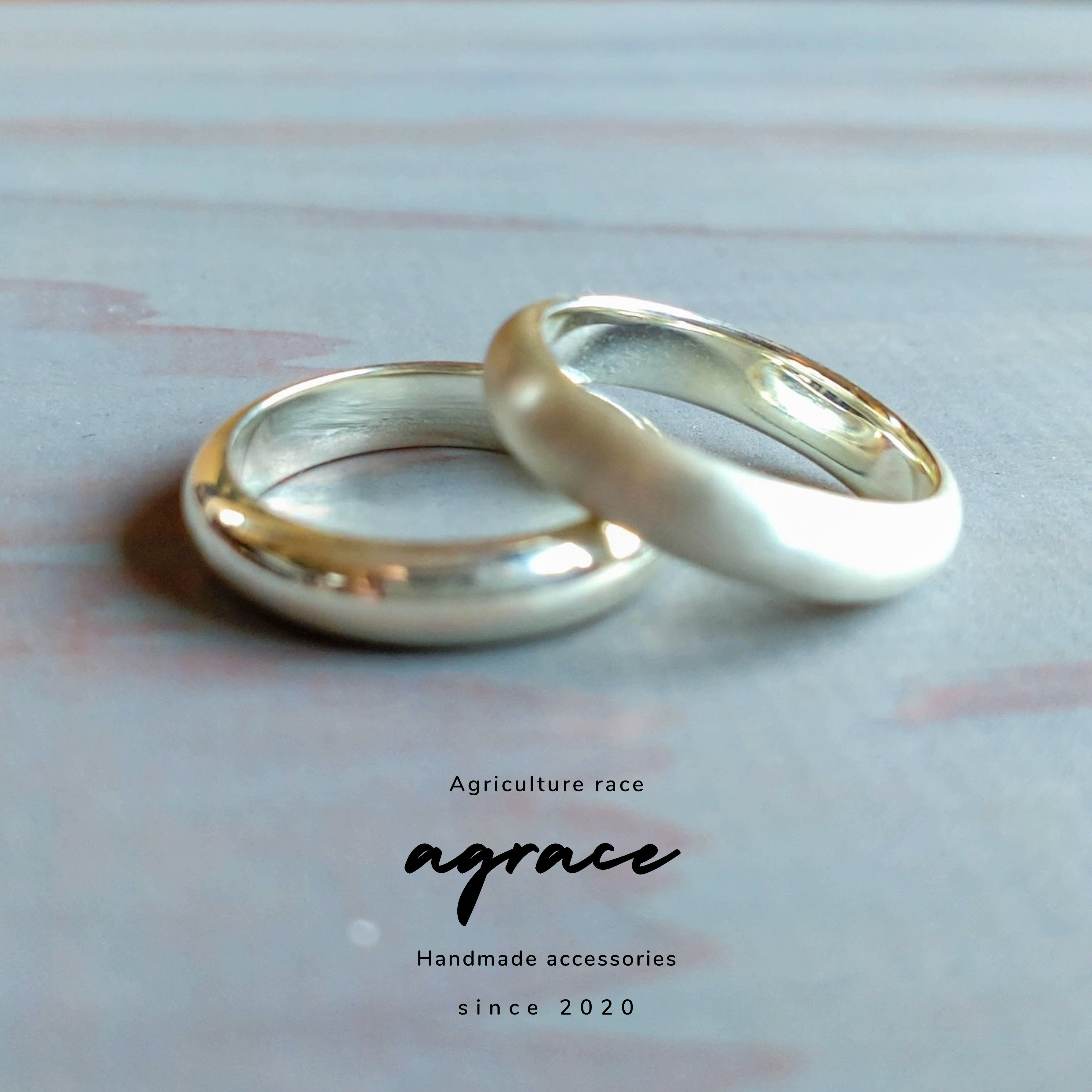 Creema限定 ペアリング ☆名入れ　メッキ加工  表面加工☆  セミオーダー 4㎜ 幅のシンプル甲丸リング