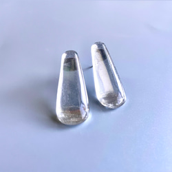 glass tear nuance silver Earrings 2枚目の画像