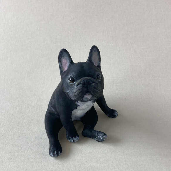 フレンチブルドッグ 約18cm 置物 タイガーブリンドル フィギュリン