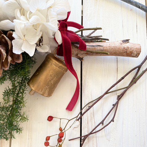 白樺のスワッグガーランドクリスマスリース リース Rosa Cherry 通販