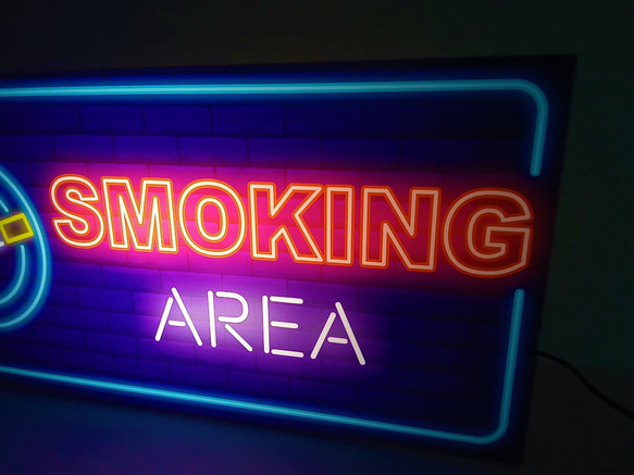 【Mサイズ】たばこ ベイプ 喫煙 OK 喫煙所 喫煙室 看板 置物 雑貨 電飾看板 電光看板 ライトBOX ライトBOX 3枚目の画像