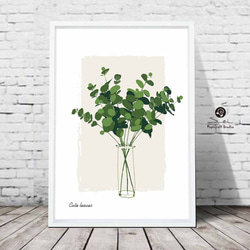 Leaf  葉　植物 　イラスト  ポスター　A4    アート　アートポスター　（アート　seiで検索）　830 1枚目の画像