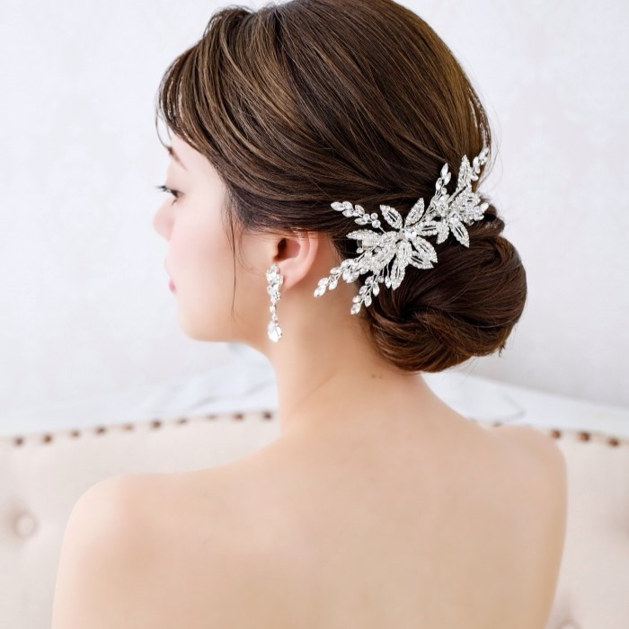 DH98  ヘッドドレス　ウェディング　小枝　ブライダル ヘアアクセサリー   ゴールド  結婚式