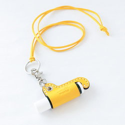 アンリクイール イエロー レザー 小物入れ ストラップ付き パリ 美品