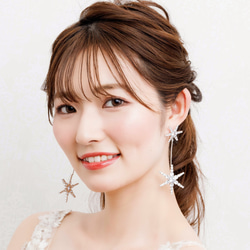 【ゼクシィ掲載】  星モチーフ ウェディングピアス　結婚式  ブライダル　ウェディング IE02 3枚目の画像