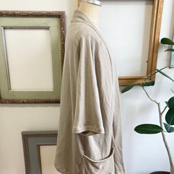 Sale price ★ 柔軟的紗布材質❤️ 3/4 袖開衫和服般的衣領米色（尺碼從 L 到 LL 不限） 第8張的照片