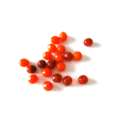 チェコ ファイアポリッシュビーズ クリアオレンジ&オレンジ(不透明) 10×9.5mm (5個) 1枚目の画像