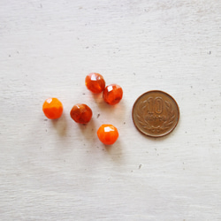 チェコ ファイアポリッシュビーズ クリアオレンジ&オレンジ(不透明) 10×9.5mm (5個) 9枚目の画像