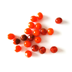 チェコ ファイアポリッシュビーズ クリアオレンジ&オレンジ(不透明) 10×9.5mm (5個) 2枚目の画像