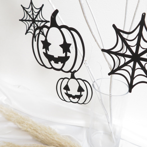 ハロウィンオーナメント】モノトーン装飾 ツリーの飾り ハロウィンオーナメント】モノトーン装飾 ツリーの飾り