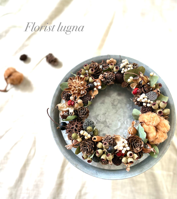 木の実のリース☆21㎝ リース Florist lugna 通販 14808342
