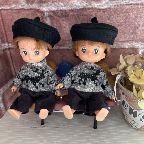 ミキちゃんマキちゃん 服 3点セット ハンドメイド 　211 ミキちゃんマキちゃん 服&小物 5点セット ハンドメイド 170