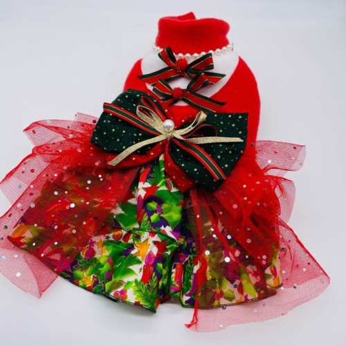おしゃれさんワンピース∞TuTu∞ クリスマス犬服ハンドメイド