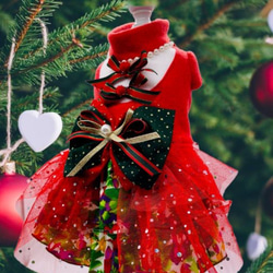 犬服／猫服 クリスマス ツリー柄ワンピース [CH2201] ペット服