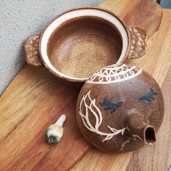 送料無料★1,500円お値引き済★ゾウさん土鍋【ご飯が炊ける土鍋・鼻ちょうちん】皮むき青りんご栓 鼻ちょうちん 5cｍ