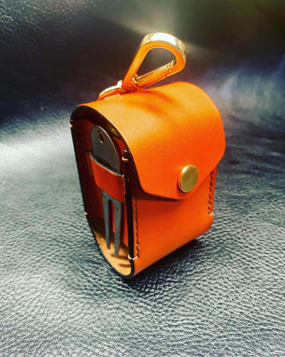 Felisi フェリージ　オレンジ レザーケース ゴルフボール付き 1156ld-040pumpkin_1.jpg