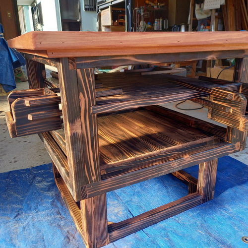 柿渋塗麻雀卓（オーダー仕様） 机・デスク ヒロ工房 通販 14808744