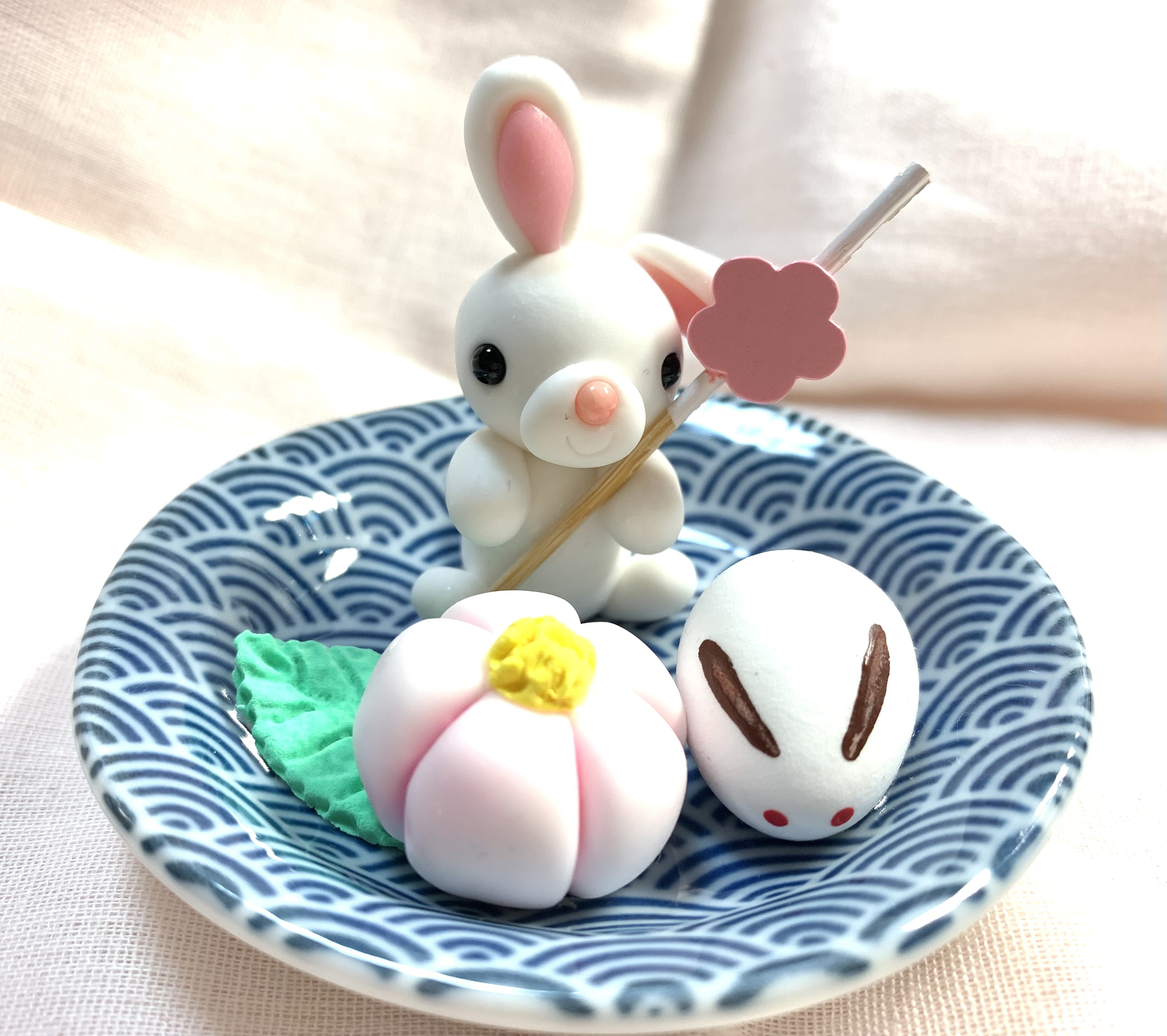 キエリ舎　すすきうさぎの和菓子プレート　2枚セット キエリ舎 -